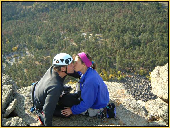 Romanitc couple Marc & Deb on the Devils Tower Summit